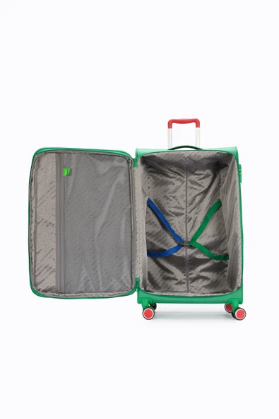 United Colors Of Benetton Ultra Light Kumaş Büyük Boy Valiz Yeşil BNT2800 - Resim 3