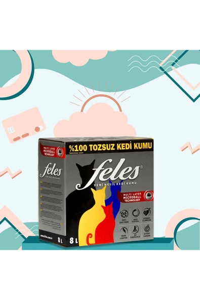 FELES Tozsuz Kedi Kumu 2 Adet Kutu (TAMAMEN DOĞAL , AKTİF KARBONLU) - 2