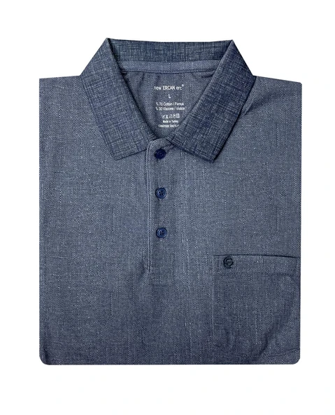 Ercan Yakalı Klasik Fit Kısa Kol Erkek Tişört 7335 - 3