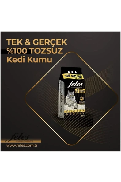 FELES %100 Tozsuz Kedi Kumu 30 Litre - 3