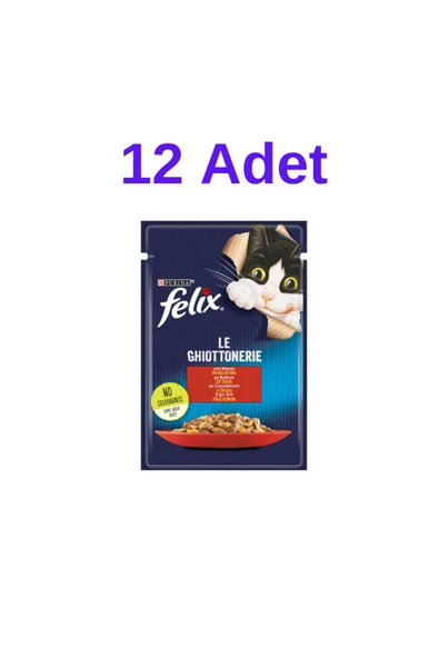 FELIX Sığır Etli Pouch Yaş Kedi Maması 85 gr X 12 Adet