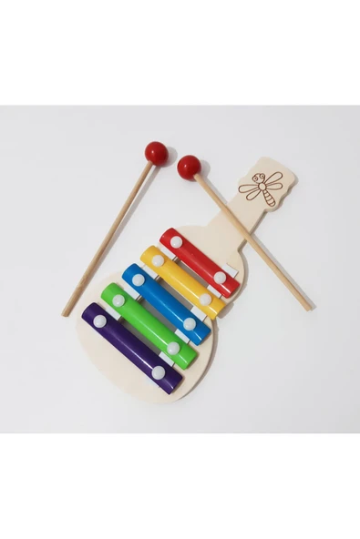 renkli çiçekler Ahşap Gitar Müzik Aleti Çocuklar Için Oyuncak Enstrüman