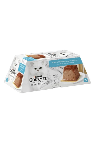 Gourmet Revelations Mousse Ton Balıklı Sosla Kaplı Lezzet Kedi Ödül Yaşmama 2x57 Gr 114 Gr X 2 Paket - 3