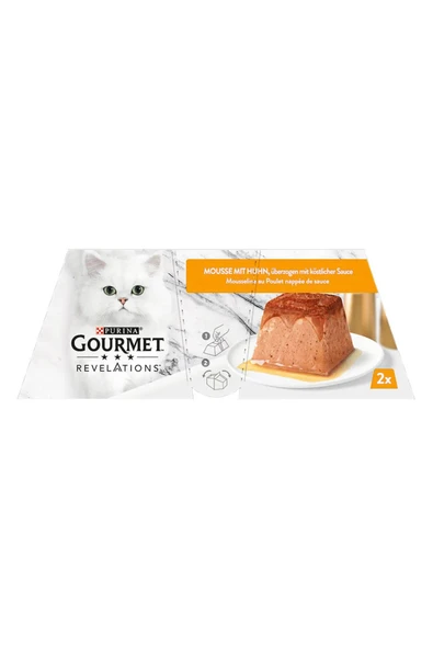 Gourmet Revelations Mousse Tavuklu Sosla Kaplı Lezzet Kedi Ödül Yaşmama 2x57 Gr 114 Gr X 2 Paket - 4
