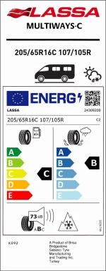 205/65R16C 107/105R 8PR, TL MULTIWAYS-C M+S / SFM - 4
