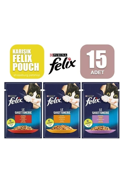 Purina Felix Felix Karışık (tavuk-kuzu-biftek) Yetişkin Kedi Yaş Maması - 85 Gr X 15 Adet