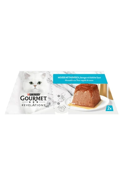 Gourmet Revelations Mousse Ton Balıklı Sosla Kaplı Lezzet Kedi Ödül Yaşmama 2x57 Gr 114 Gr X 2 Paket - 4
