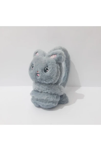 renkli çiçekler Peluş Kulaklık Tavşan Figürlü Çocuk Kulaklığı