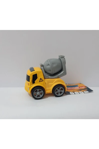 renkli çiçekler Mini Oyuncak Iş Makinesi Çek Bırak Mikser 7x4.5x6.5 Cm
