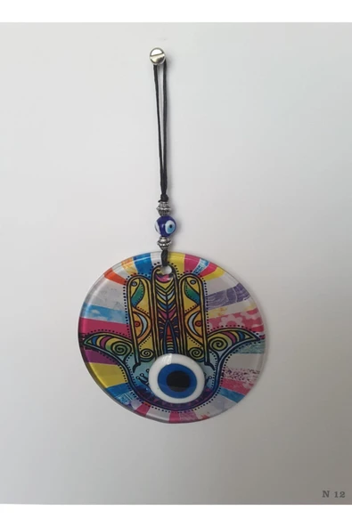 renkli çiçekler Desenli Cam Duvar Süs Obje 10 Cm