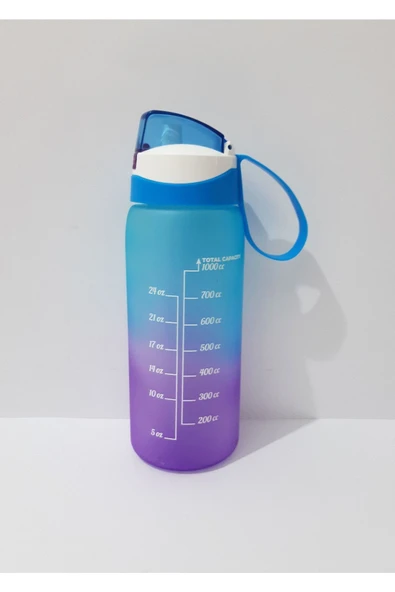 renkli çiçekler 1000 ML Suluk Kolay Açılıp Kapanabilen Düğme Mekanizmalı Su Matarası Matara