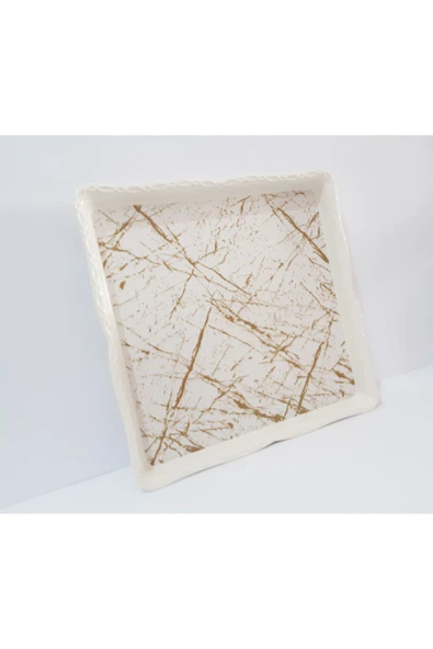 renkli çiçekler Çay Tepsi 28x28x3 CM Kare Desenli Çay Tepsisi Sunum Tepsi
