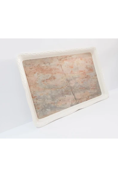 renkli çiçekler Çay Tepsi Desenli Melamin Çay Tepsisi 33x24.5 CM