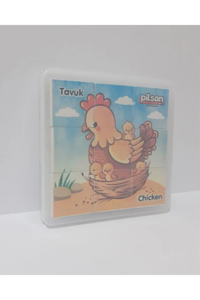 renkli çiçekler 9 Parça Puzzle Set Hayvan Serisi