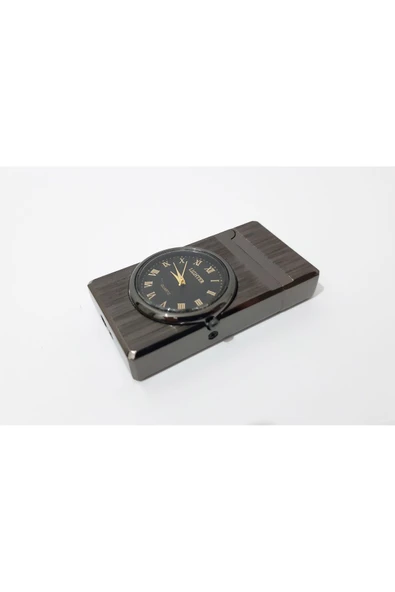renkli çiçekler Metal Saatli Çakmak Cep Saati ve Çakmak 7x3.5x1 CM