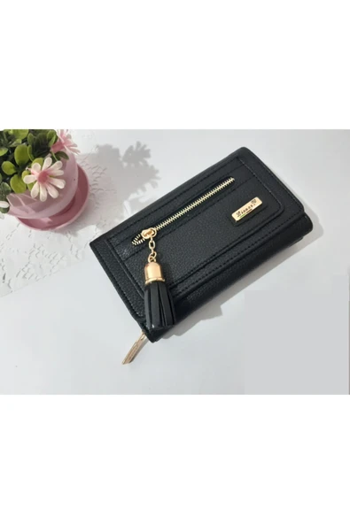 LİONER Kadın Cüzdan Şerit Desenli Kullanışlı Cüzdan Kadın Cüzdanı 17x10x4.5 Cm