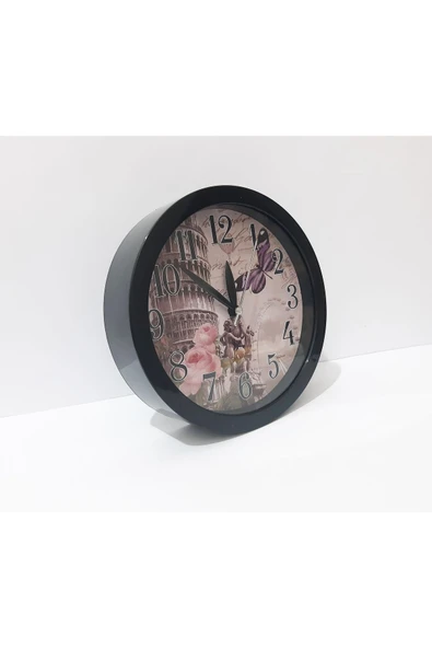 renkli çiçekler Masa Saat 15x4 CM Desenli Yuvarlak Masa Saati