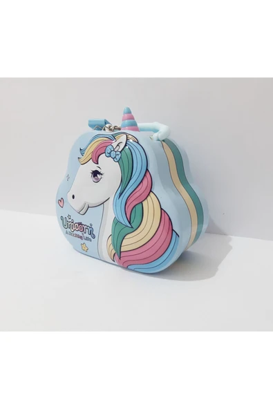 renkli çiçekler Unicorn Desenli Metal Kilitli Kumbara Çocuklar İçin Hediye