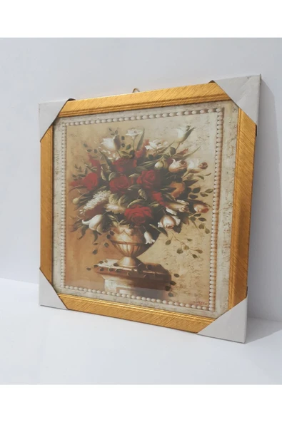 renkli çiçekler Çerçeveli Resim Tablo Ev I?çin Dekorasyon 31.5x31.5 Cm