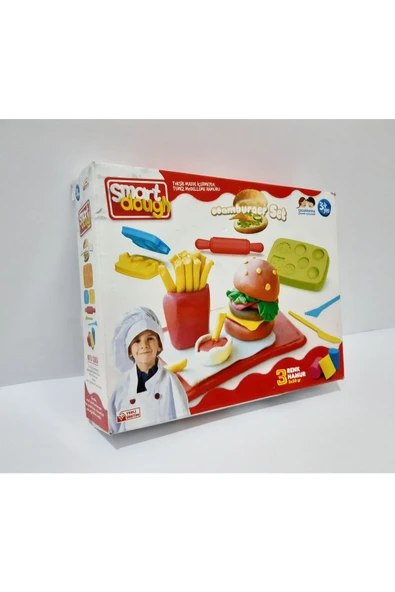 renkli çiçekler Smart Dough Oyun Hamuru Hamburger Set 3 Renk Hamur
