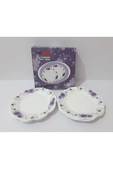 renkli çiçekler 6 Parça Pasta Tabağı