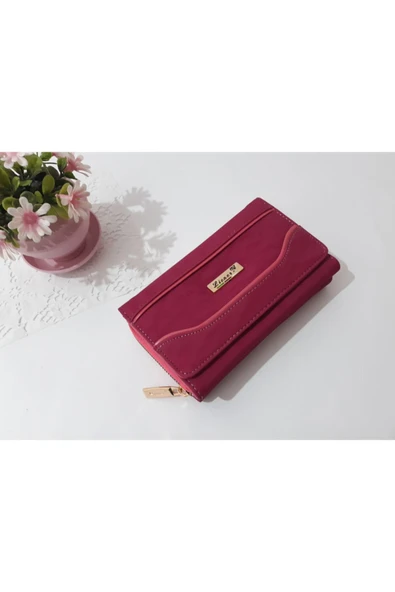 LİONER Kadın Cüzdan Kullanışlı Kırmızı Renk Kadın Cüzdanı 17x10x5 Cm