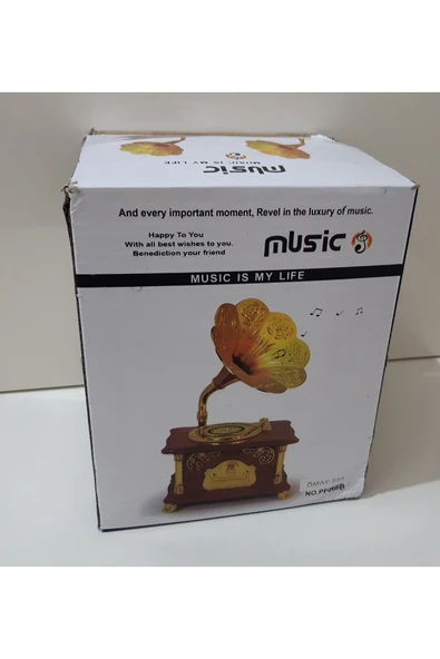 renkli çiçekler Melodi Çalan Gramofon Süs Obje Ev Ofis Için Dekorasyon