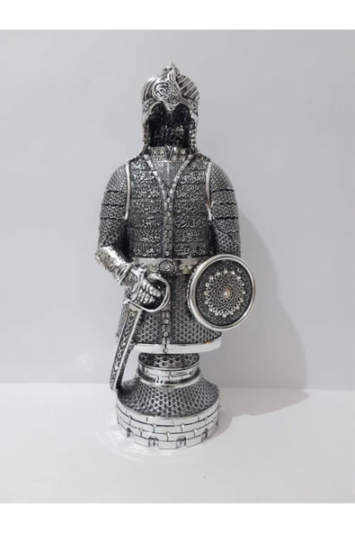renkli çiçekler Metal Döküm Ofis Ev Için Dekoratif Gümüş Zırh Obje 34x14 Cm