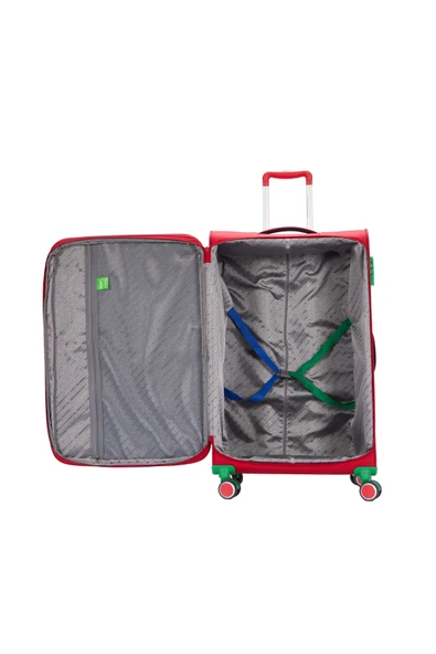 United Colors Of Benetton Ultra Light Kumaş Orta Boy Valiz Kırmızı BNT2800 - 4