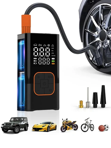 4000 mAh 150 PSI Akülü Şarjlı Araç Lastiği Motosiklet Lastiği Hava Pompası