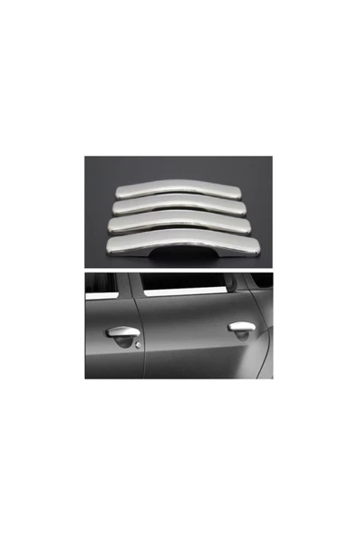 DACİA DUSTER 2010-2017 MODEL ARASI KROM KAPI KOLU 4 KAPI PASLANMAZ ÇELİK ürün görseli 1