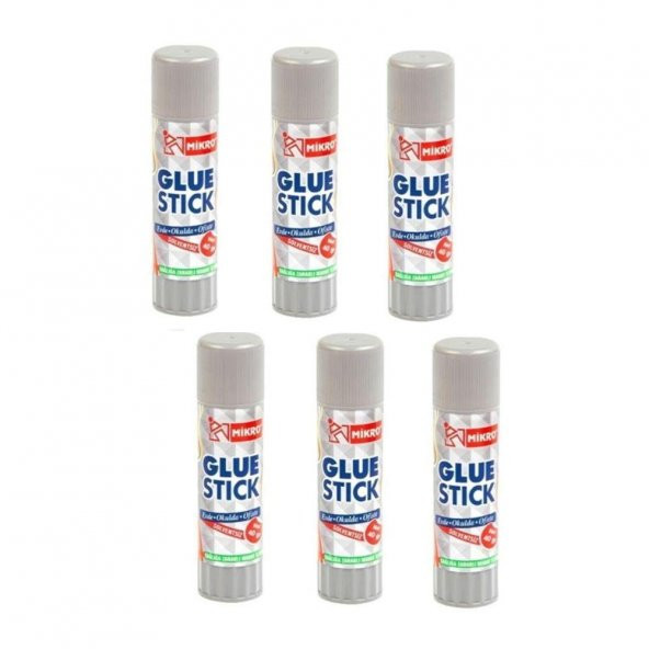 Glue Stick Yapıştırıcı Mikro Katı Yapıştırıcı 40 Gr Ruj Yapıştırıcı 6 Adet