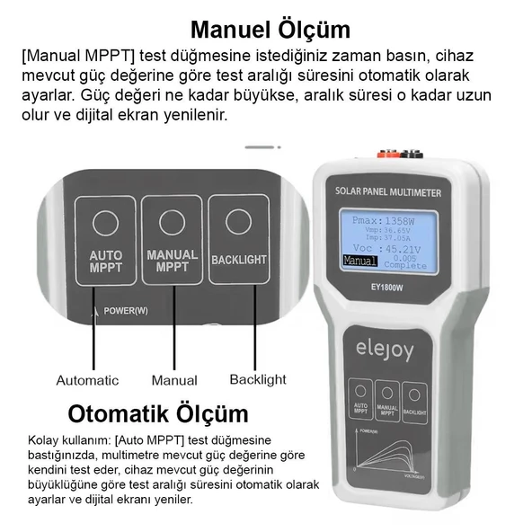 Ayt Powermaster PM-26940 1800 Watt Fotovoltaik Mppt Solar Panel Voltaj Multimetre 12-60V Güneş Enerji Sistemi Volt Ölçer - 2