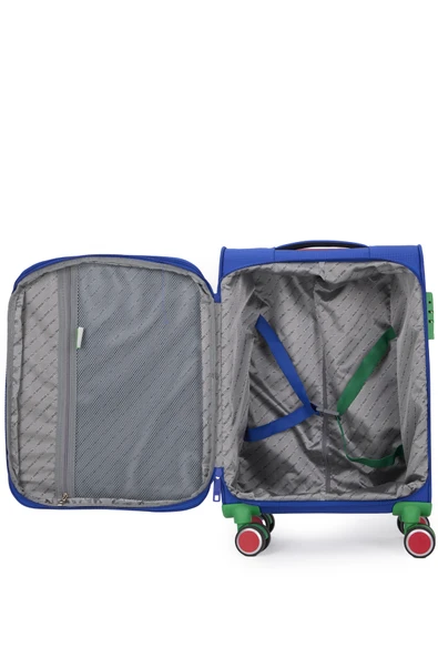 United Colors Of Benetton Ultra Light Kumaş Kabin Boy Valiz Sax BNT2800 - Resim 3