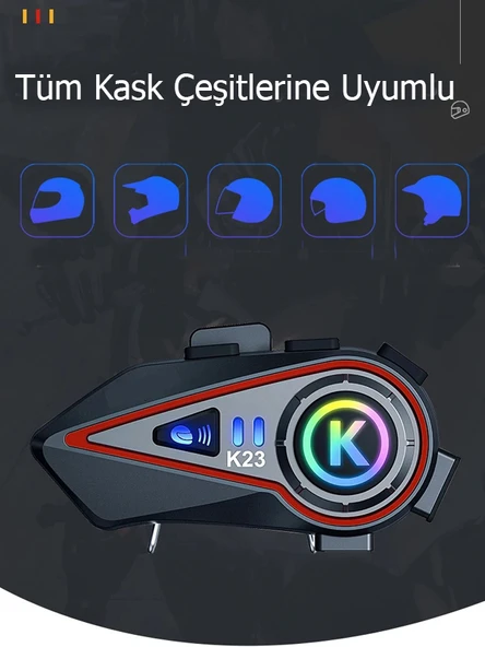 1000metre 2 kişi Eşleşmeli K23S Motosiklet Soft Kask interkom - 3