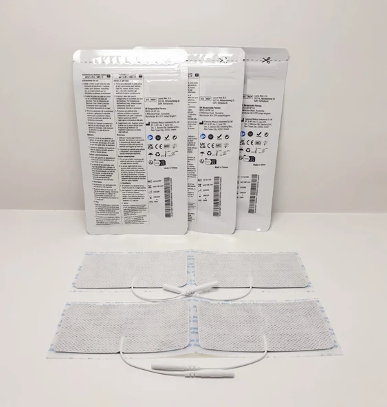Tens Elektrod Pedi 5x10 cm Kablolu 4lü Paket 3 Adet
