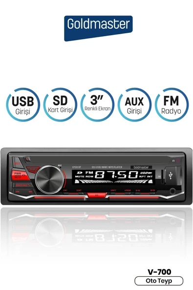 V700 Bt Bluetooth Radyo Oto Teyp