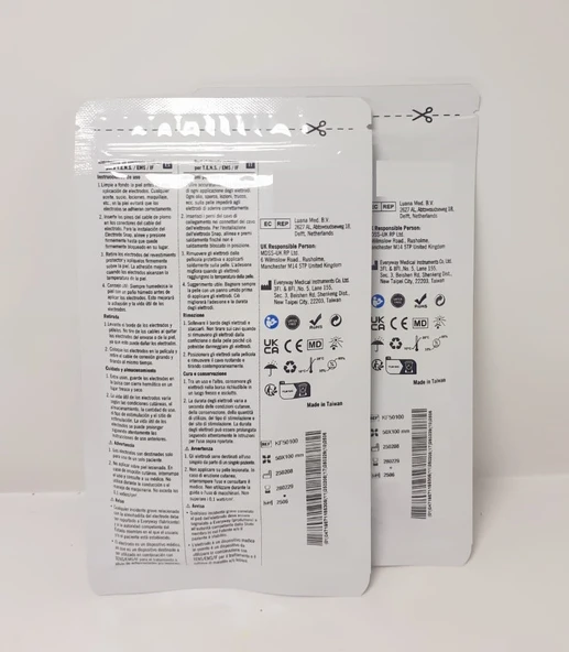 Tens Elektrod Pedi 5x10 cm Kablolu 4lü Paket 2 Adet - 3