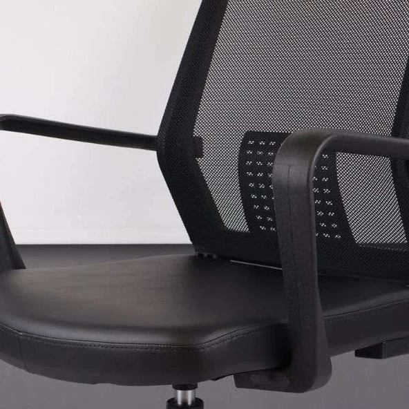 Aerox Çalışma Koltuğu Siyah Deri - 6