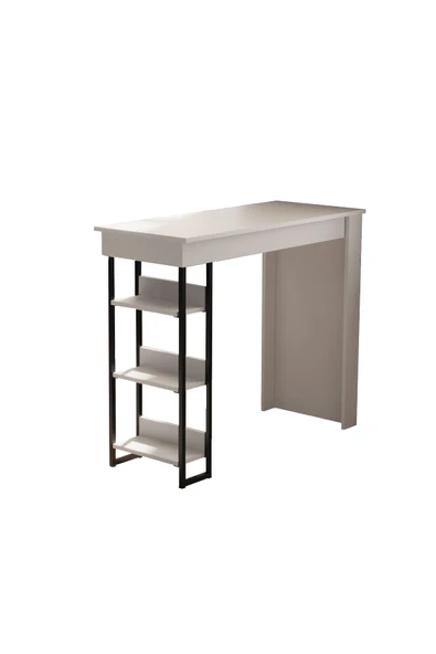 Amsterdam 3 Raflı Yüksek Bar Masası Mutfak Yemek Masası - Resim 4