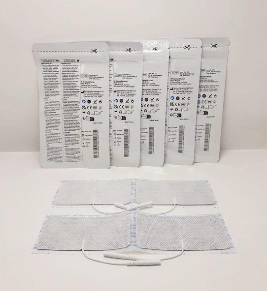 Tens Elektrod Pedi 5x10 cm Kablolu 4lü Paket 5 Adet