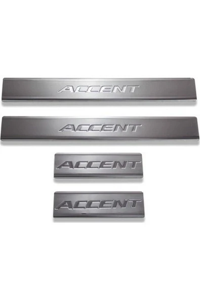 Hyundai Accent Blue 2012> Krom Kapı Eşiği 4 Parça Paslanmaz Çelik ürün görseli 1