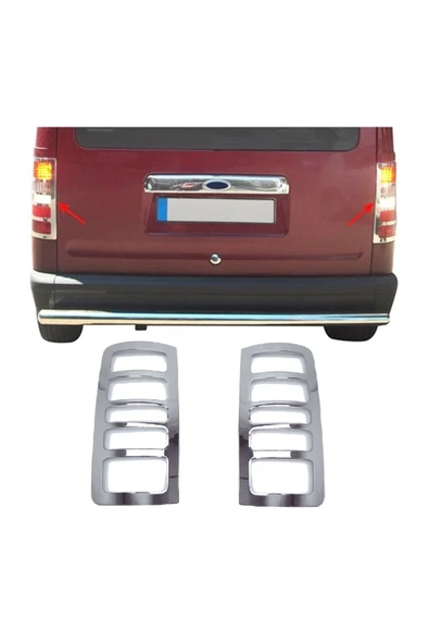 Ford Connect 2002-2009 Arası Krom Stop Çerçevesi 2 Parça Paslanmaz Çelik