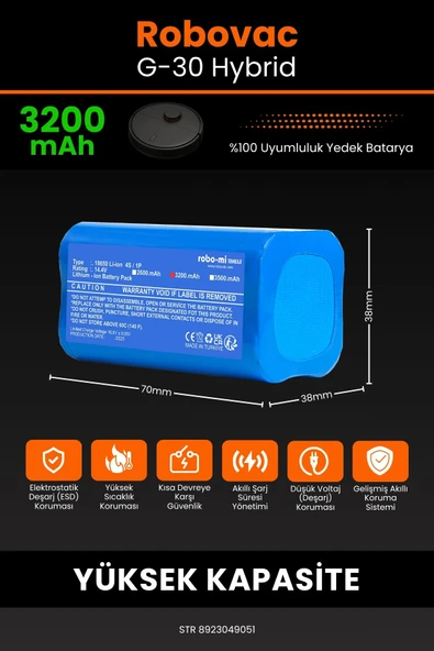 robo-mi Eufy Robovac G30 3200mAh Robot Süpürge Bataryası - Koruma Katmanlı Batarya Teknolojisi - 2