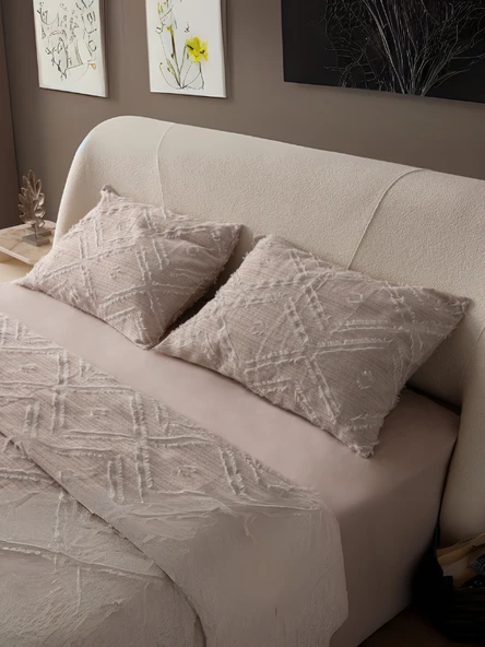 Anna Delux Çift Kişilik Çok Amaçlı Yatak Örtüsü Seti Gri Pamuk Nevresim Takımı Günlük 220x240 - 11