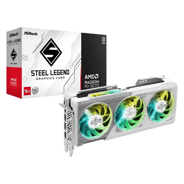 Asrock RX 9070 Steel Legend OC 16GB GDDR6 256Bit Ekran Kartı