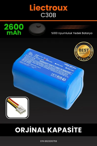 robo-mi Liectroux C30B 2600mAh Robot Süpürge Bataryası - Yüksek Yoğunluklu Li-ion Hücre