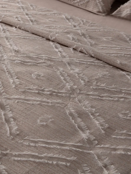 Anna Delux Çift Kişilik Çok Amaçlı Yatak Örtüsü Seti Gri Pamuk Nevresim Takımı Günlük 220x240 - 12