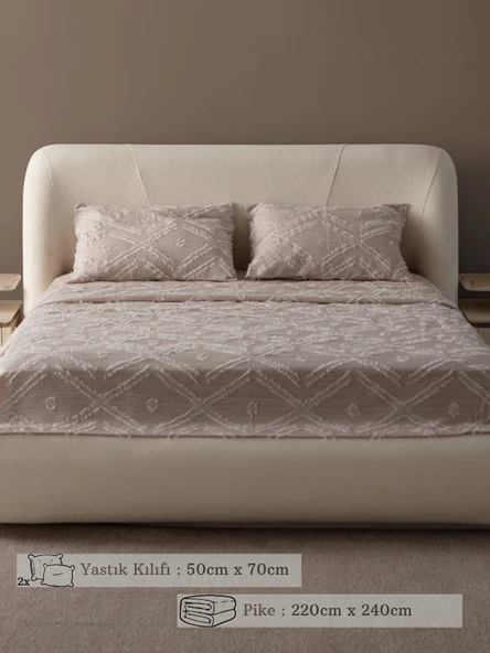 Anna Delux Çift Kişilik Çok Amaçlı Yatak Örtüsü Seti Gri Pamuk Nevresim Takımı Günlük 220x240 - 9