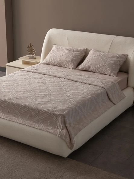 Anna Delux Çift Kişilik Çok Amaçlı Yatak Örtüsü Seti Gri Pamuk Nevresim Takımı Günlük 220x240 - 7